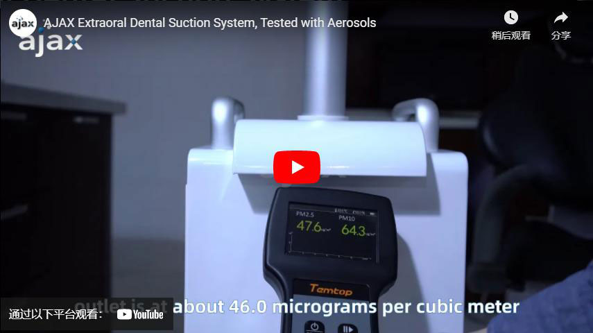 Ajax extracorporel Dental aspiration system, test with Aerosol