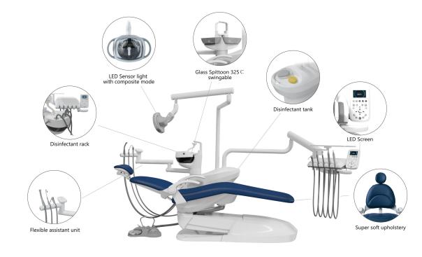 2021 New Version Dental Chair  aj25 chaise de désinfection automatique 